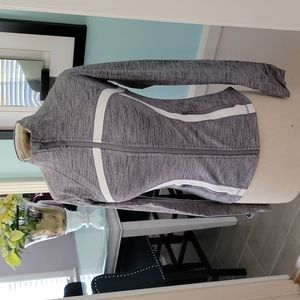 lululemon athletica Gray and White Women's Jersey Top